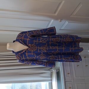 NWOT‎ Jude Connally Womens Faith Bamboo Lattice Periwinkle Shift Dress SM